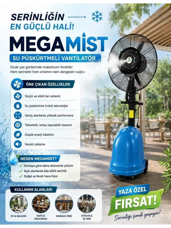 Mobil Buharlı Vantilatör Mobil Buharlı Vantilatör - Ürün Görseli 4
